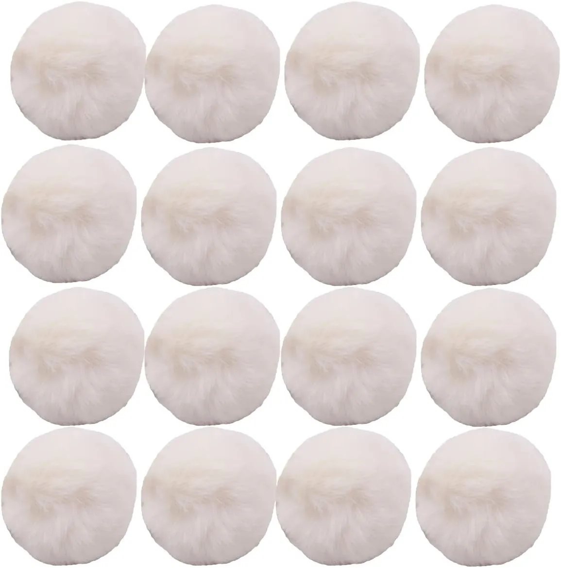 16pcs DIY Pom Pom Keychain Faux Rabbit Fur Ball Key Ring for hat Phone Tag, Handbag Charm