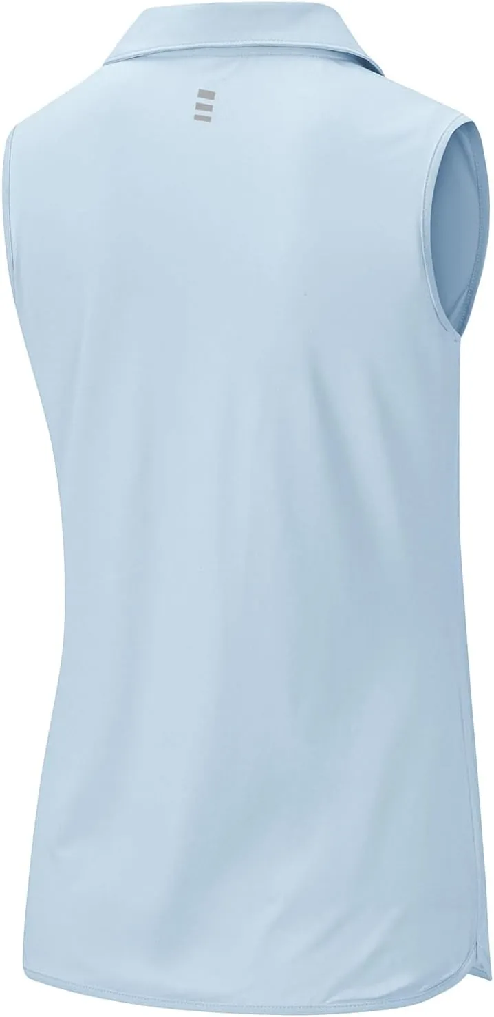 BGOWATU Women's Sleeveless Golf Polo Shirts 1/4 Zip Tennis Tank Tops with Collar UV Protection Quick Dry