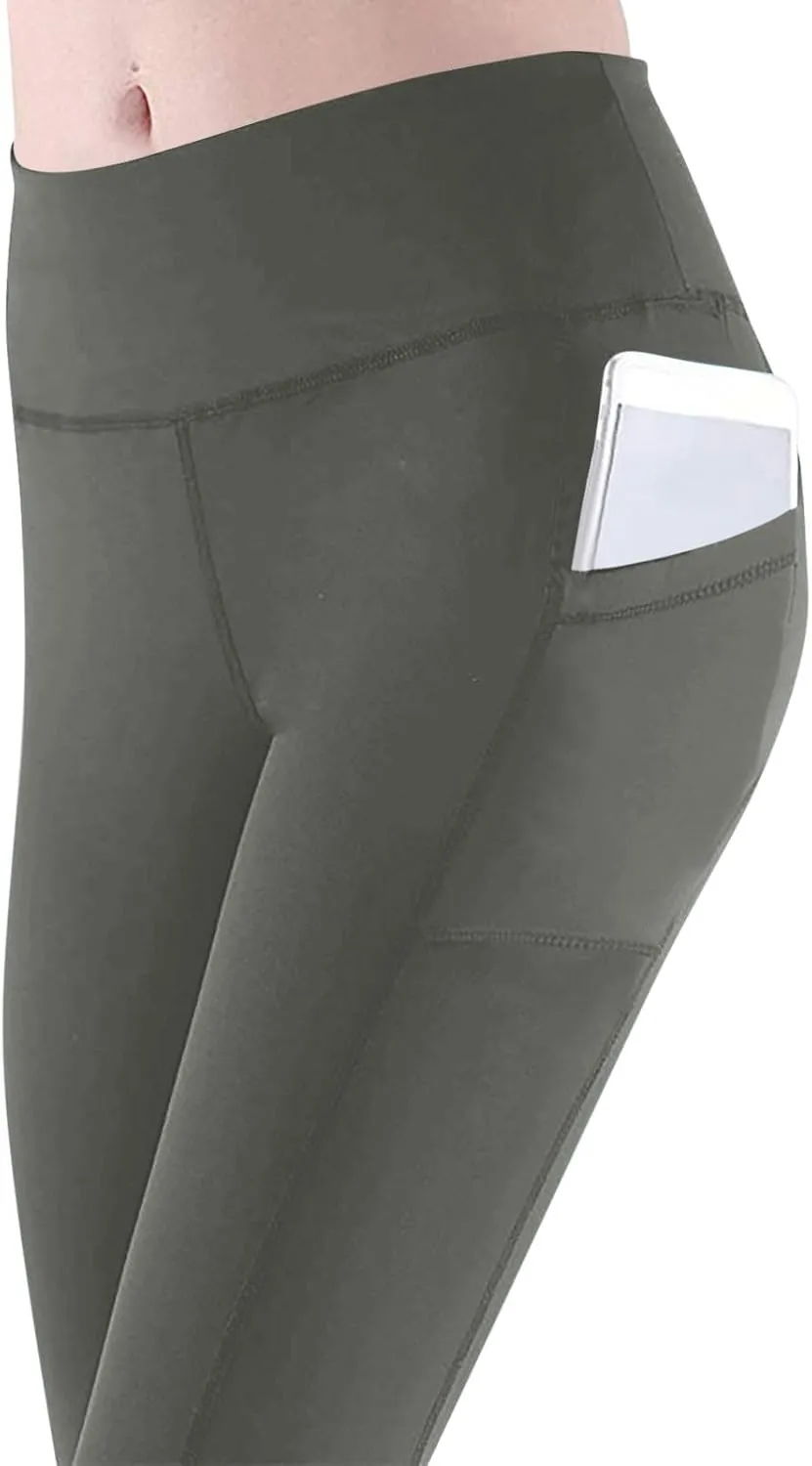 Capri Leggings for Women Summer Stretch High Waisted Soft Cropped Trousers Casual Workout Yoga Pants with Pockets