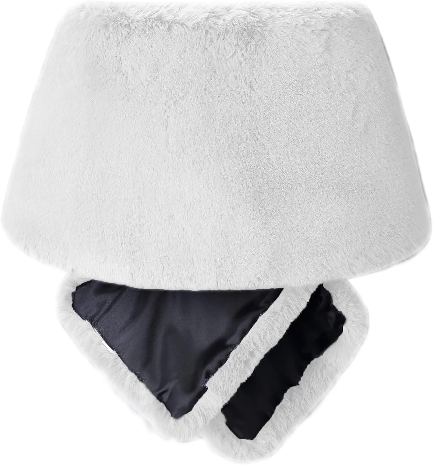 Caracilia Women Luxury Faux Fur Coat Jackets Wrap Cape Shawl for Wedding Party