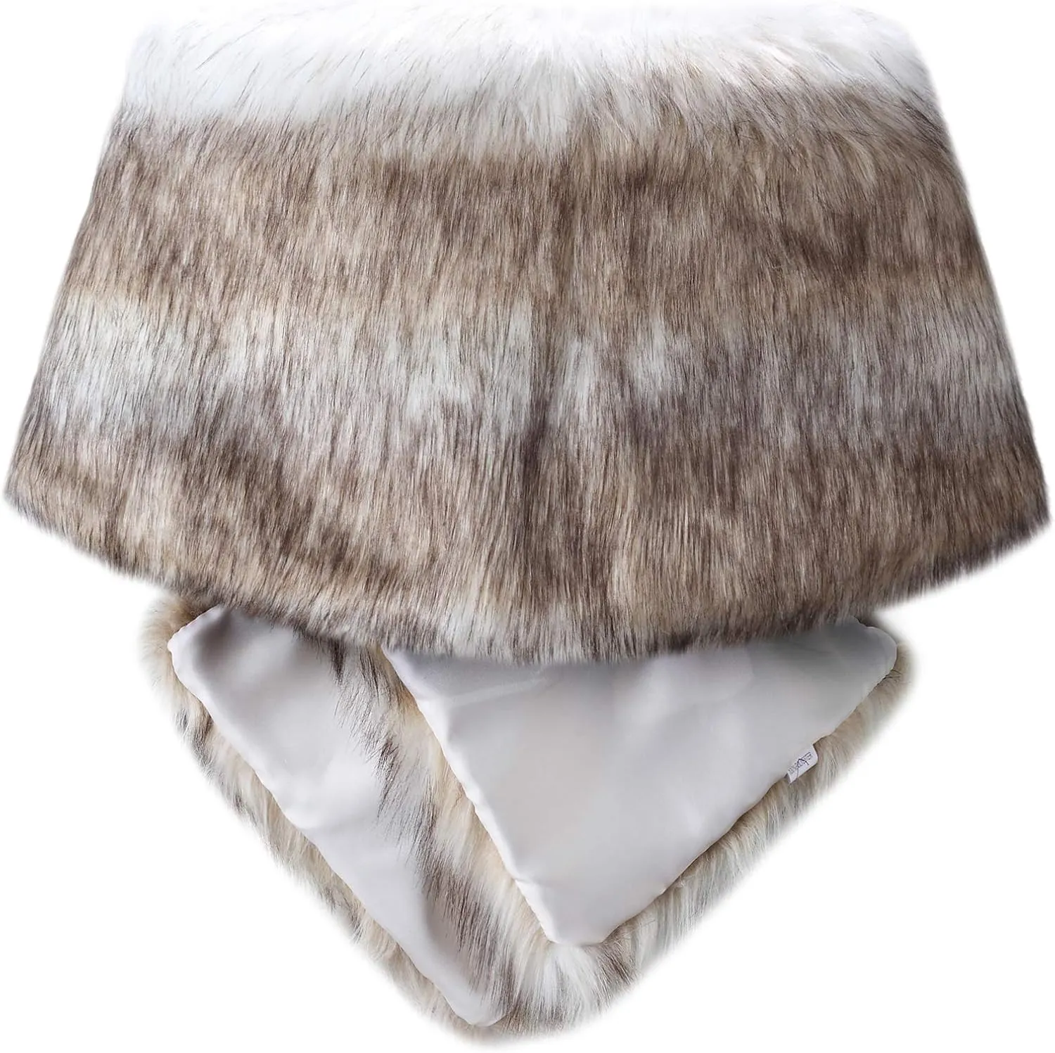Caracilia Women Luxury Faux Fur Coat Jackets Wrap Cape Shawl for Wedding Party