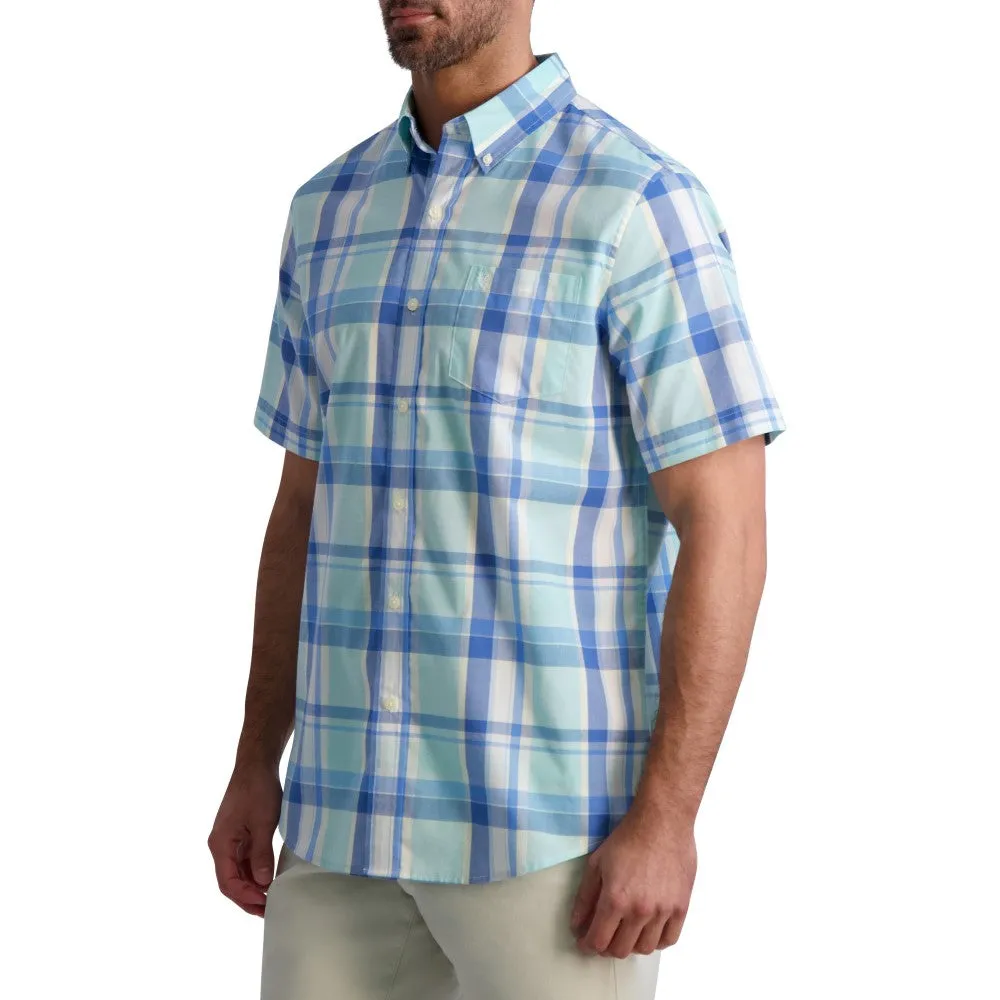 Chaps Mens Easy Care Poplin Short Sleeve Button Down Shirt