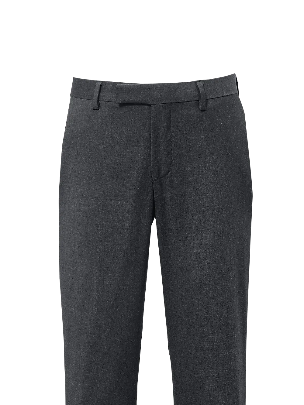 Classic Fit Wool Gabardine Flat Front Pants - Dark Taupe