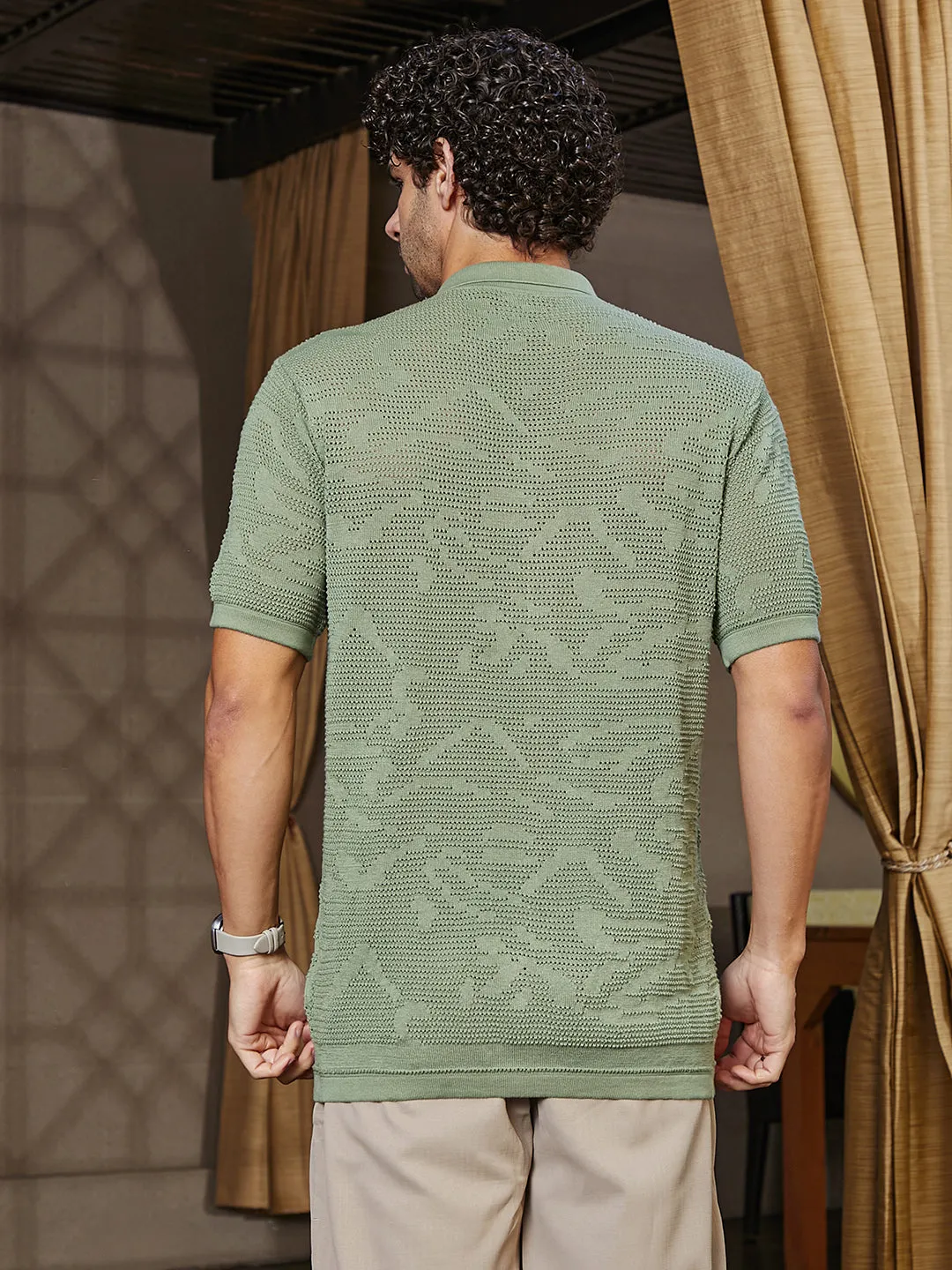 Fluid-Knit Polo Shirt