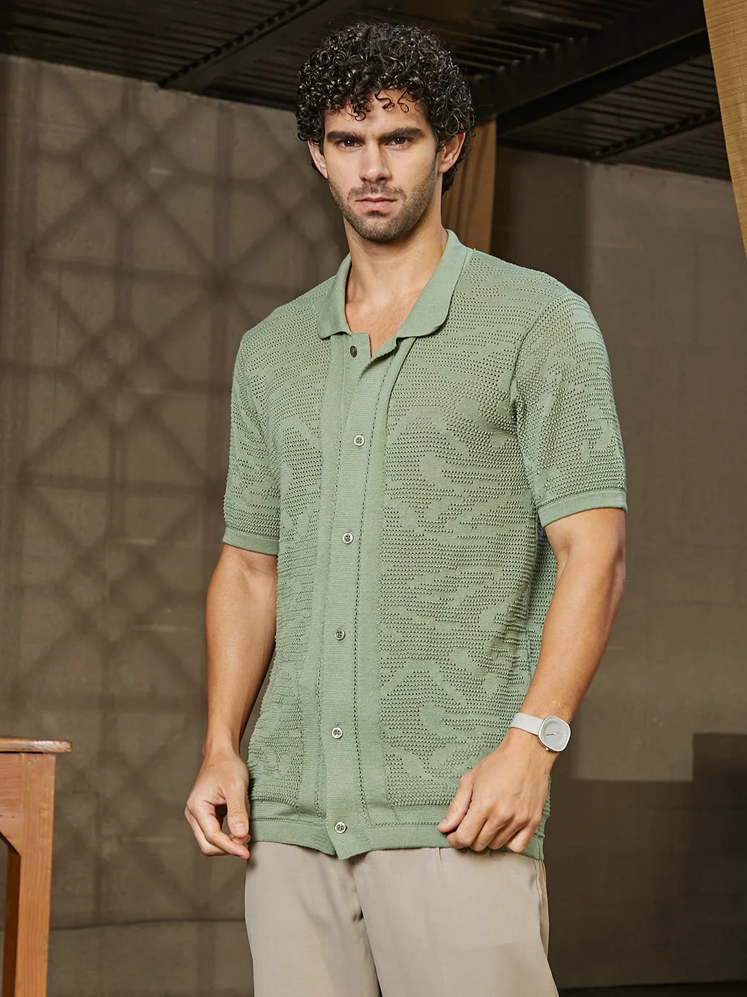 Fluid-Knit Polo Shirt