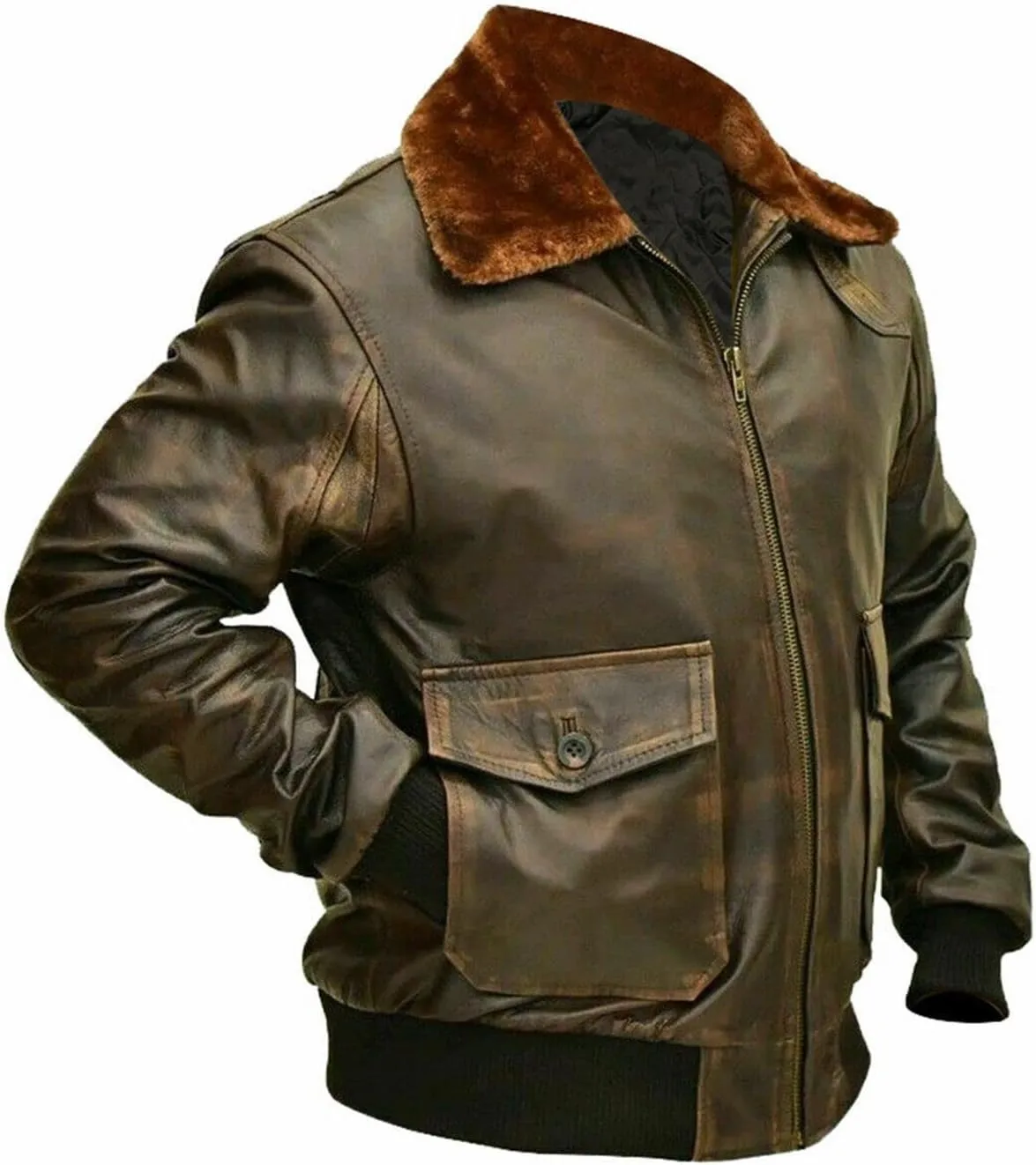 G1 Military RAF Aviator WWII Pilot Bomber Jacket for Men - Men's Original Lambskin Bomber Jacket