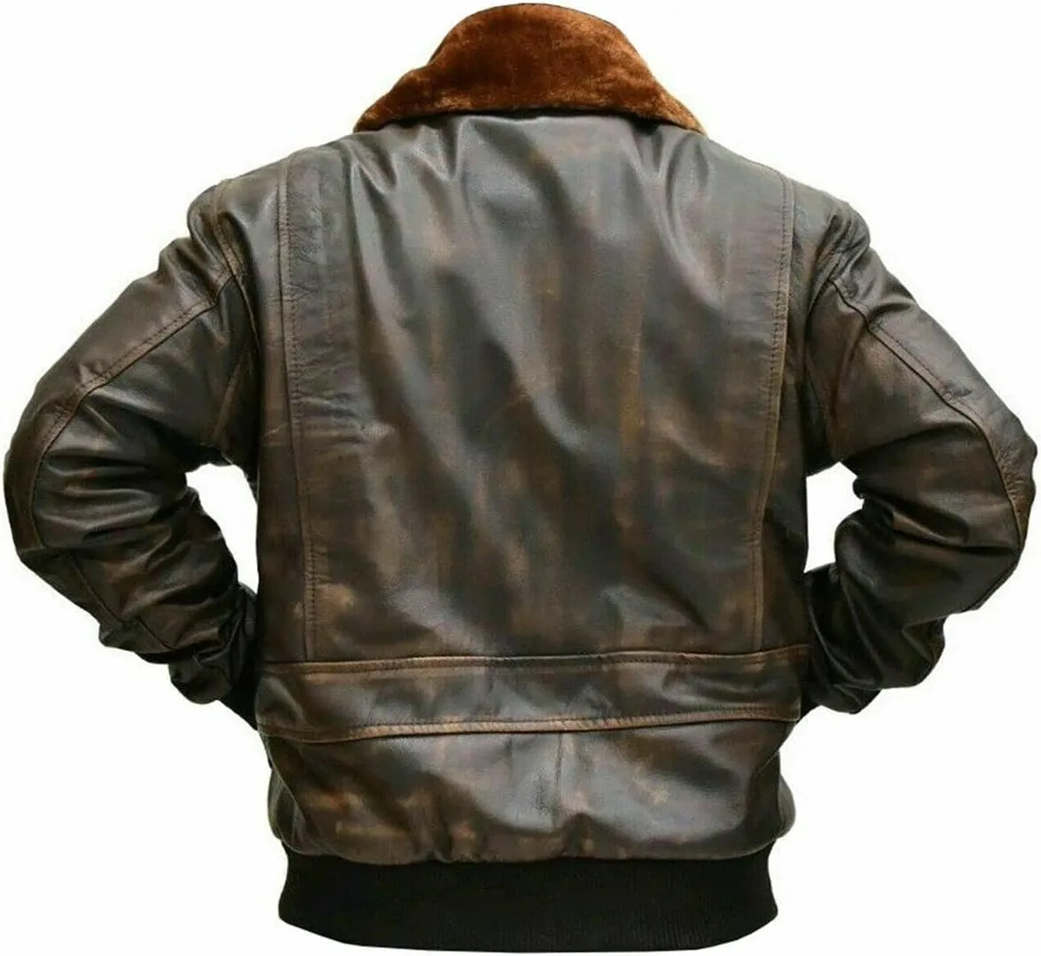 G1 Military RAF Aviator WWII Pilot Bomber Jacket for Men - Men's Original Lambskin Bomber Jacket