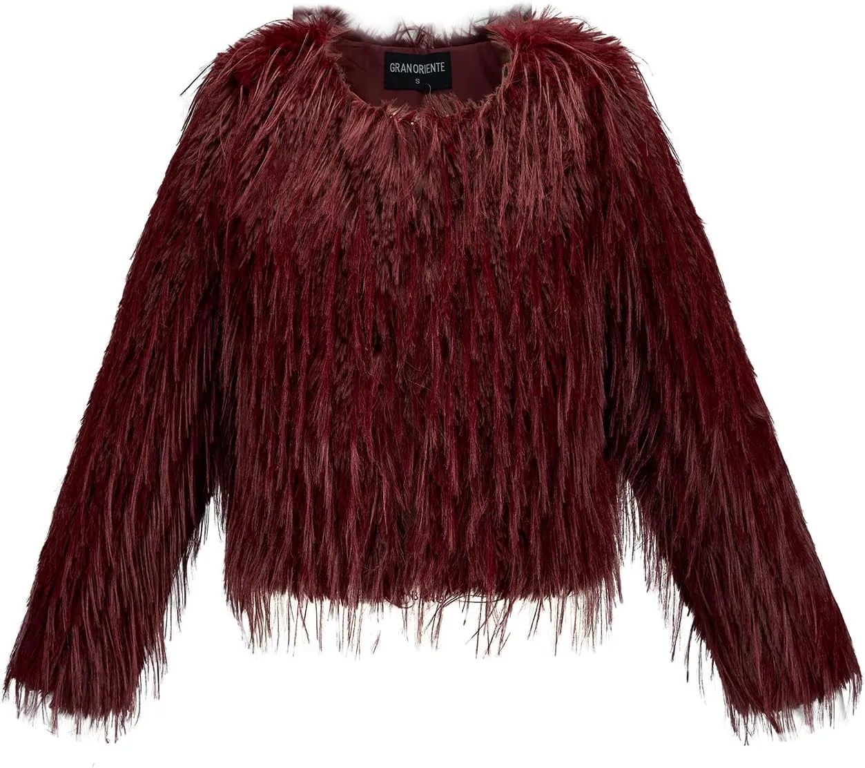 GRAN ORIENTE Women Winter Warm Shaggy Faux Fur Coat,Fluffy Fleece Open Front Long Sleeve Jacket Outerwear with Pockets