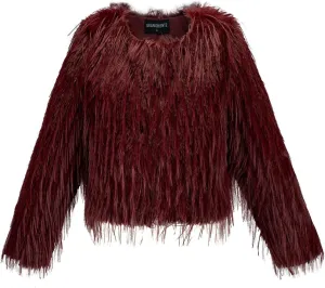 GRAN ORIENTE Women Winter Warm Shaggy Faux Fur Coat,Fluffy Fleece Open Front Long Sleeve Jacket Outerwear with Pockets