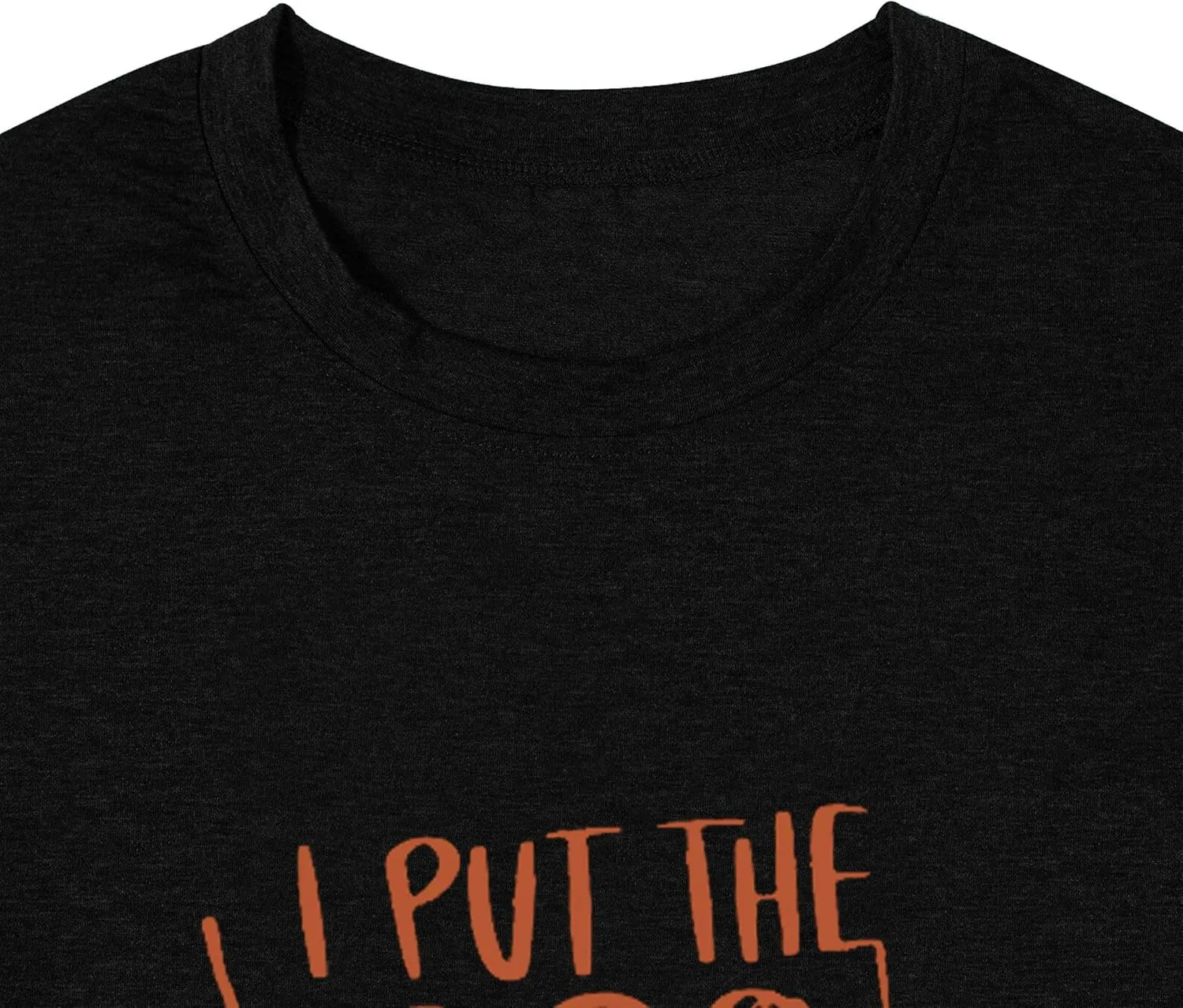 I Put The Boo in Boujee Women Funny Letter Print Halloween Shirts Classic Round Neck Casual Loose Fit Short Sleeve Tops