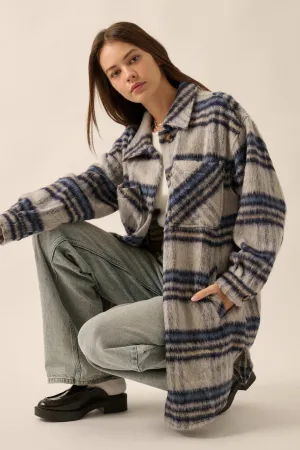 Into the Woods Wool-Blend Plaid Shacket