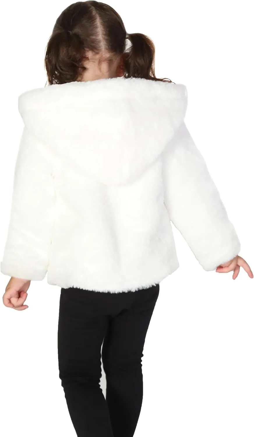 Lilax Girls Cozy Hooded Winter Faux Fur Jacket Coat