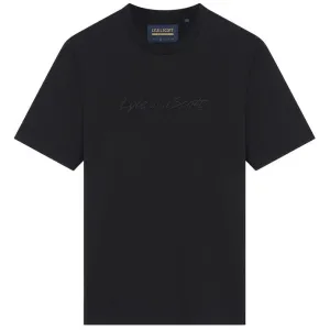Lyle and Scott Mens Script Embroidery T Shirt Jet Black
