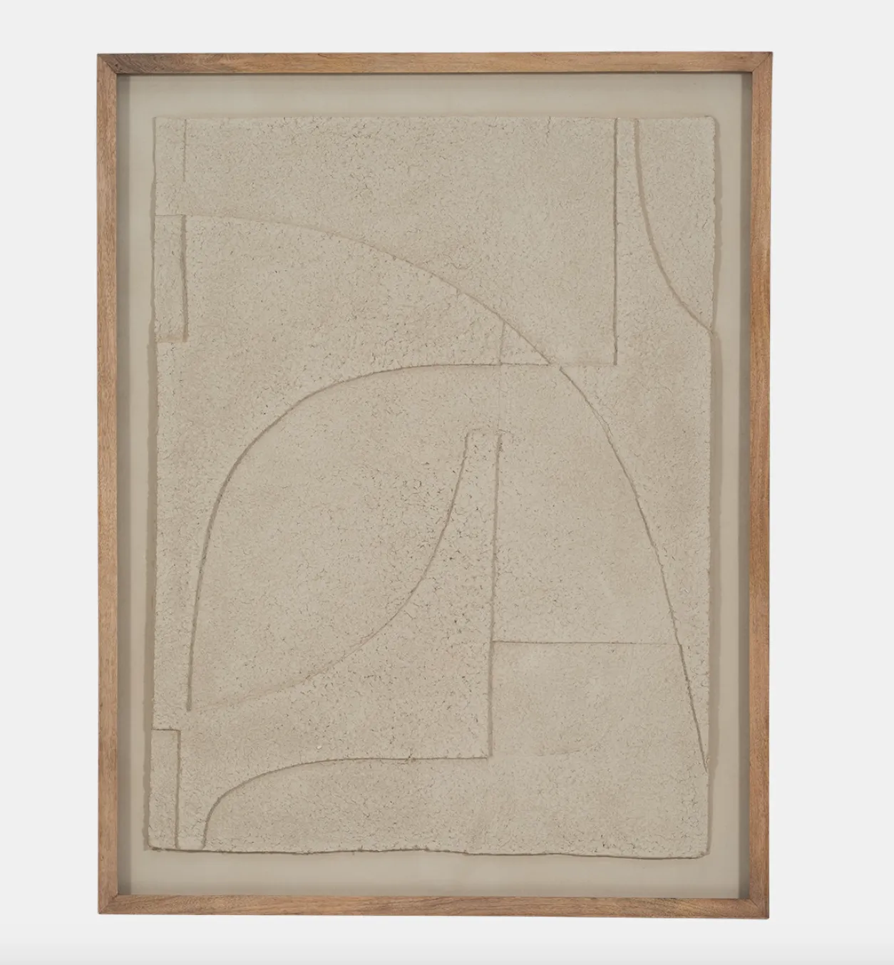 Off White Paper Mache Framed Art