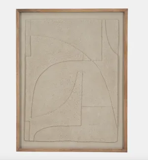 Off White Paper Mache Framed Art