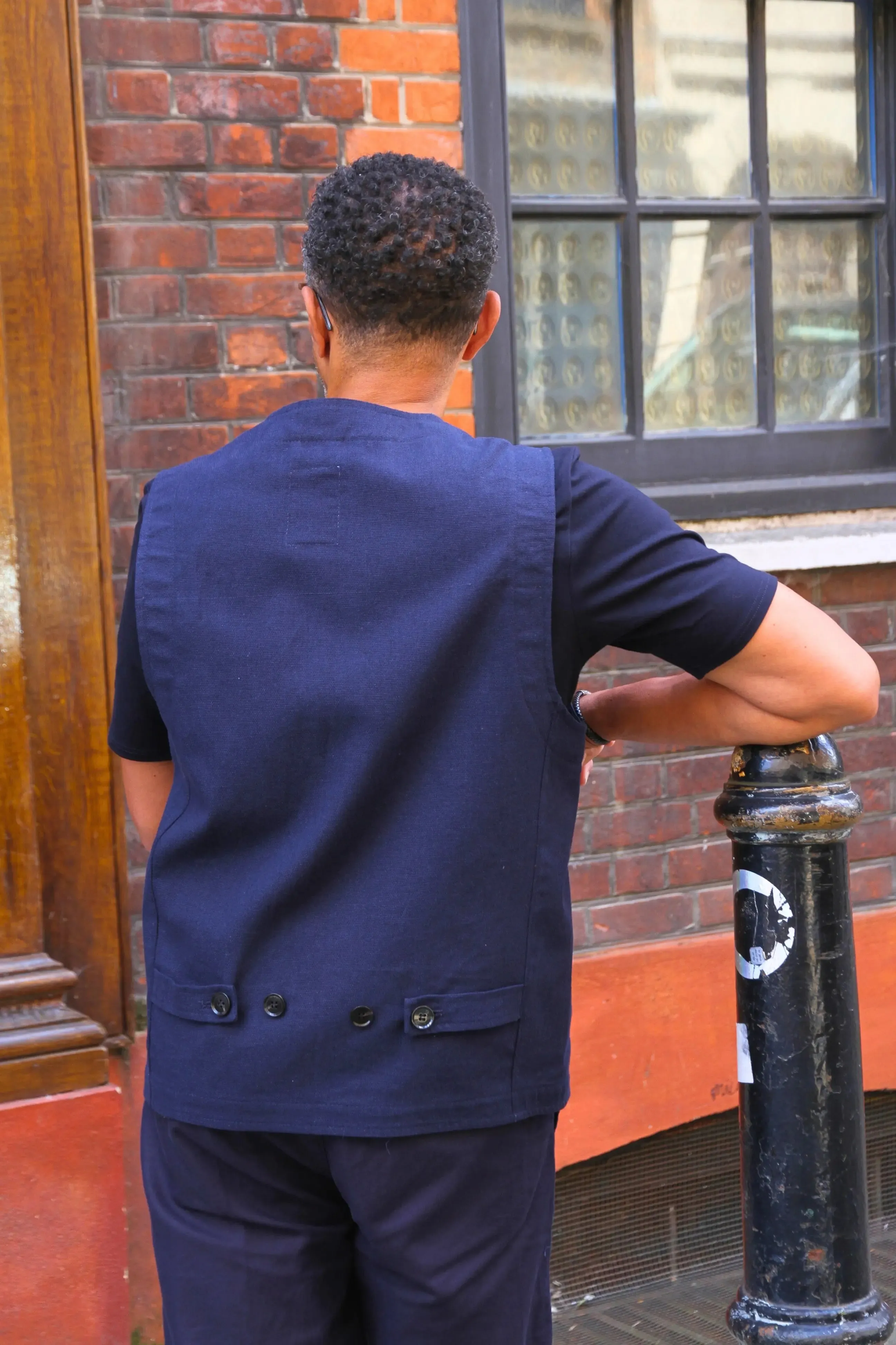 Orlando Linen Waistcoat - Dark Navy