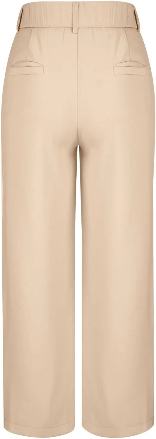 SMIDOW Womens High Waisted Dress Pants Business Work Office Wide Leg Palazzo Pant Regular Fit Trousers