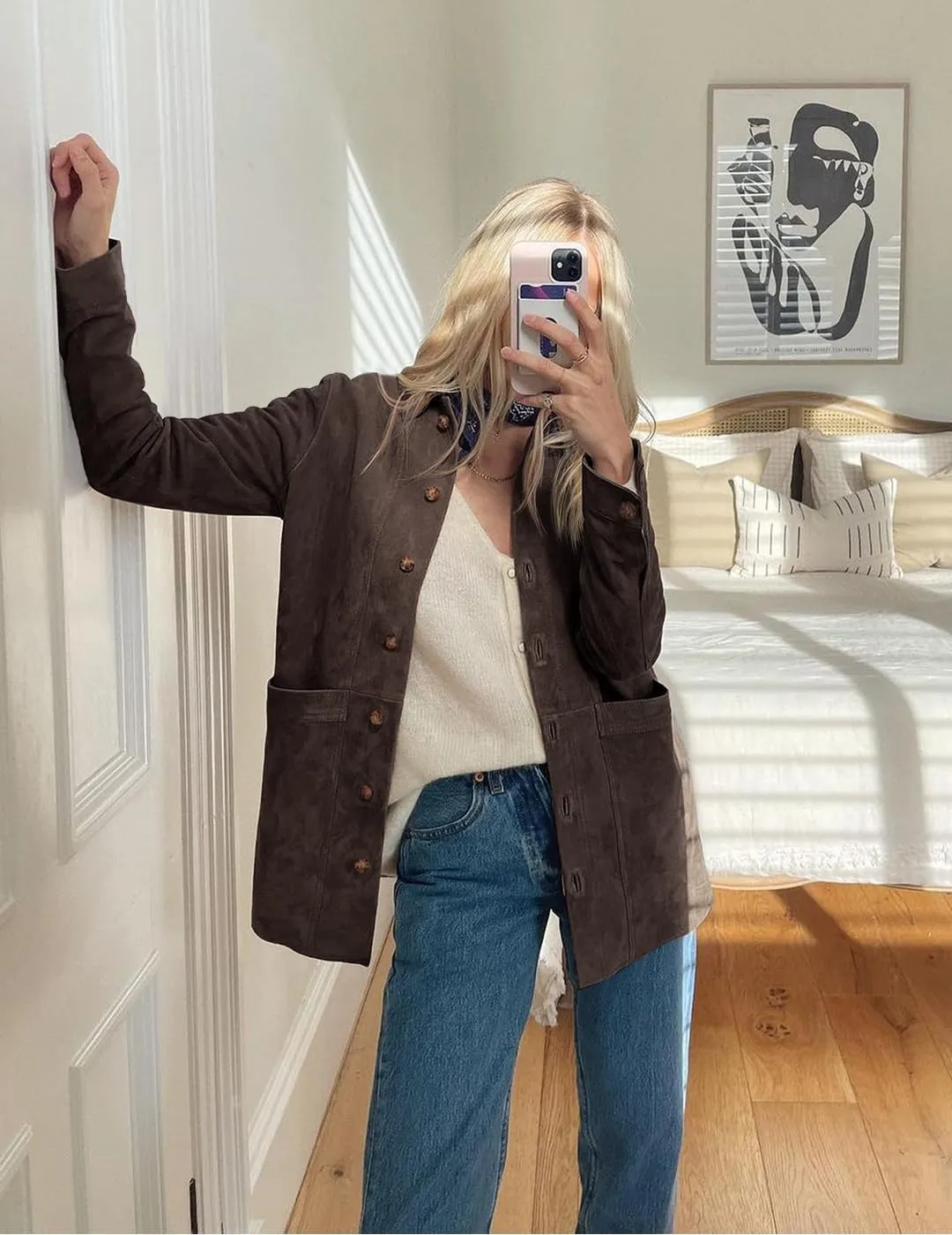 Tankaneo Womens Faux Suede Jackets Button Down Long Sleeve Shackets Coat Trendy 2025 Spring Clothes