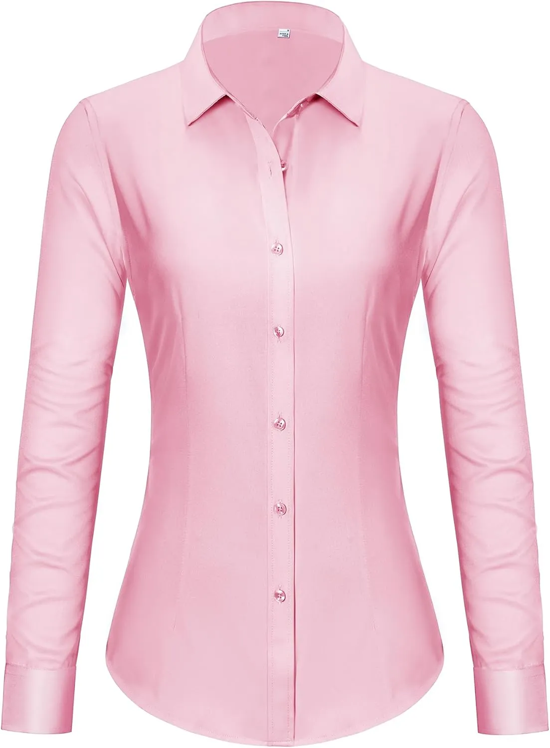 Women's Button Down Shirts Long Sleeve Dress Shirts Collared Fitted Work Office Blouse Tops Wrinkle Free