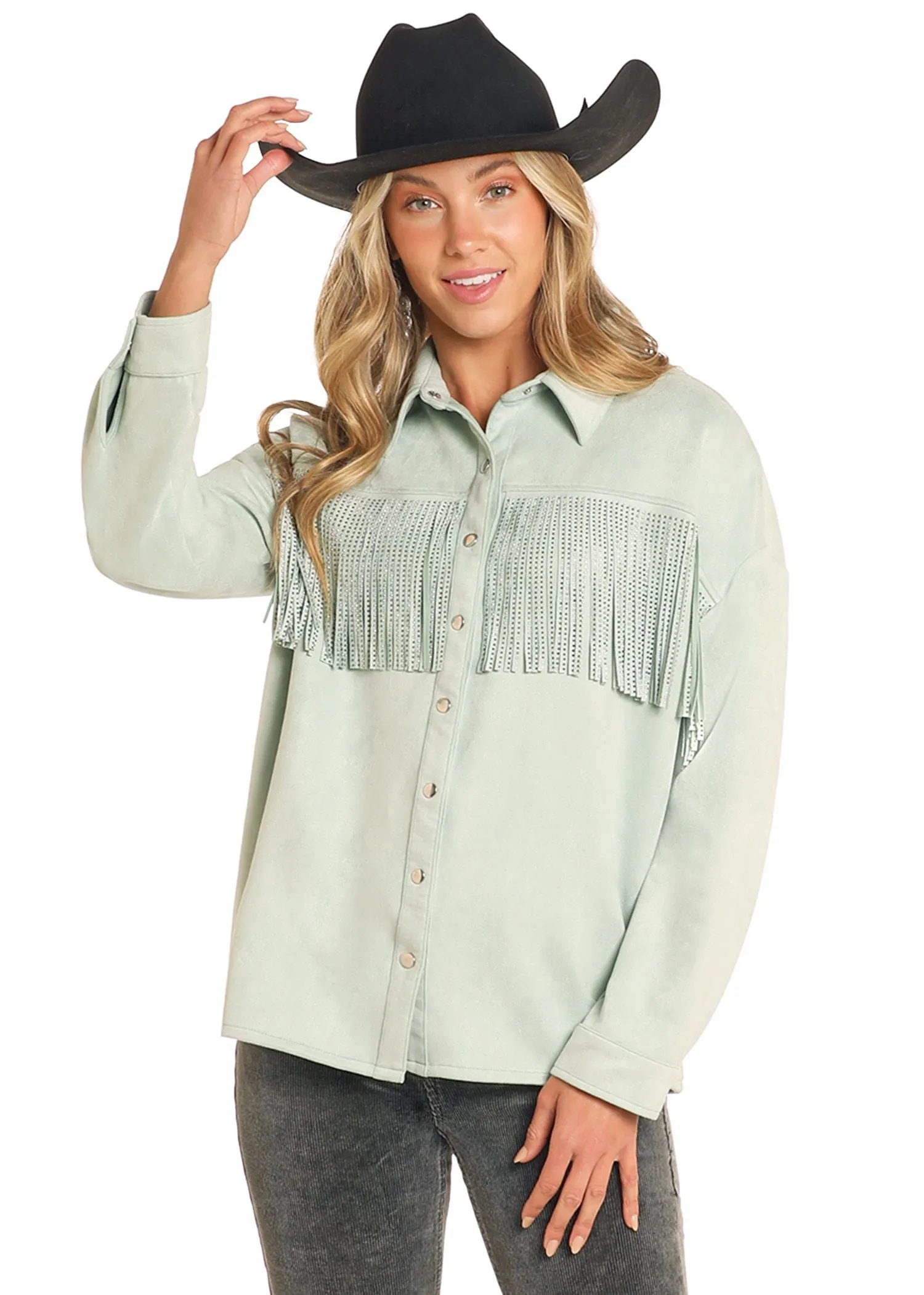 Women's Rock & Roll Studded Fringe Over Shirt