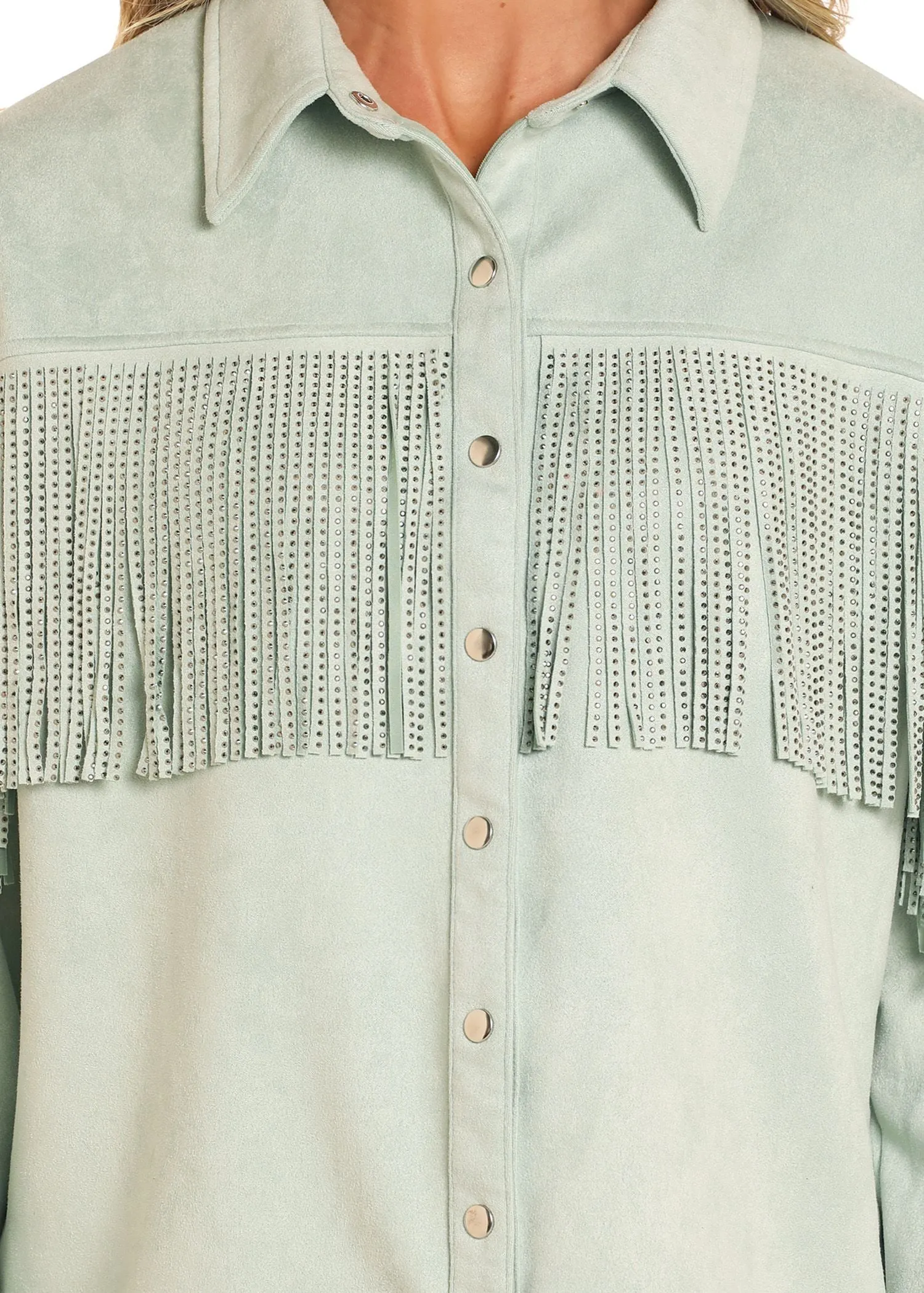 Women's Rock & Roll Studded Fringe Over Shirt